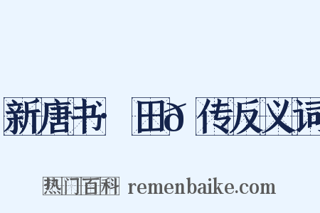 新唐书·田𫖳传反义词是什么意思的图片